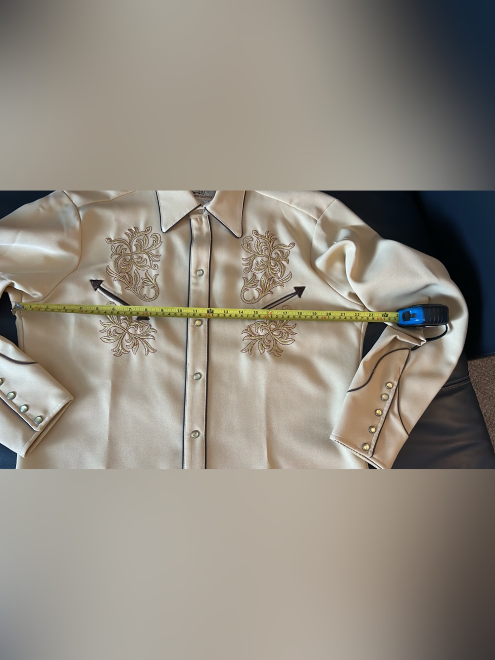 H Bar C Ranchwear Vintage Western Pearl Button Shirt Size 16.5 Mens - Picture 15 of 16